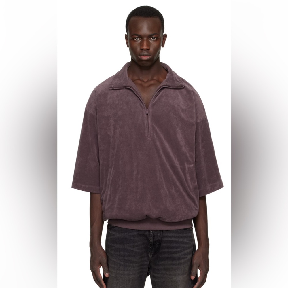 Fear of God Essentials Purple Half-Zip Sweatshirt